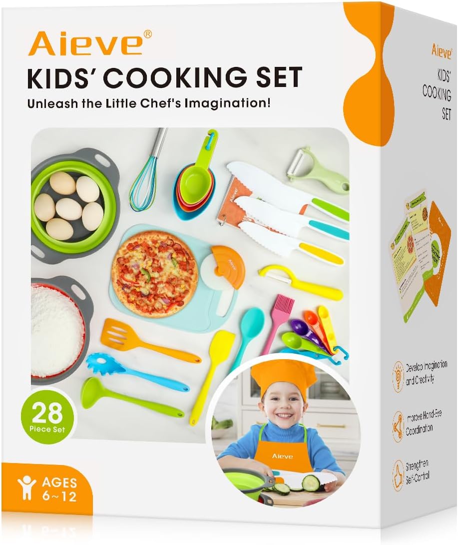 Aieve Kids Cooking Sets Utensils 28 Pieces