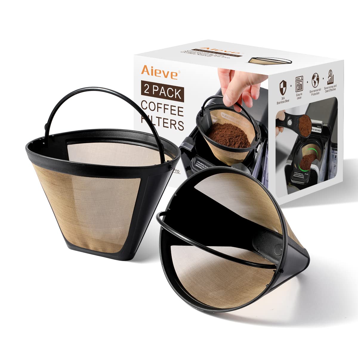 2 Pack Reusable Cone Coffee Filter & 4 Pack Reusable Coffee Pods For Ninja  Dual Brew Coffee Maker, Coffee Filter [xc]